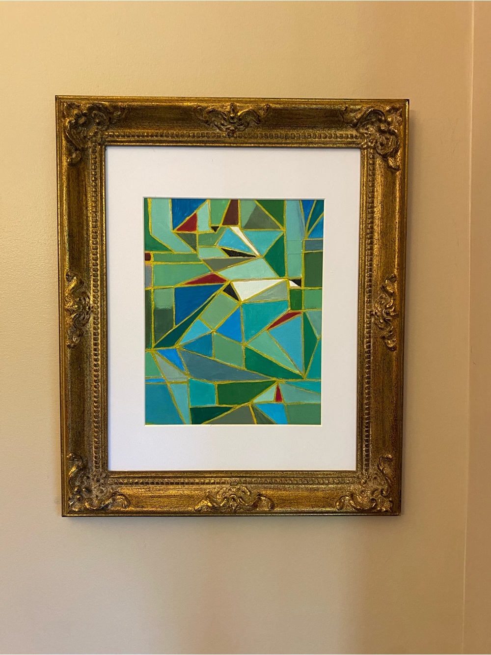 Original Abstract contemporary painting 12”x9”